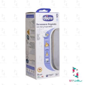شیشه شیر زاویه دار ول بینگ چیکو مناسب نوزاد پسر از بدو تولد 250 میلی لیتر