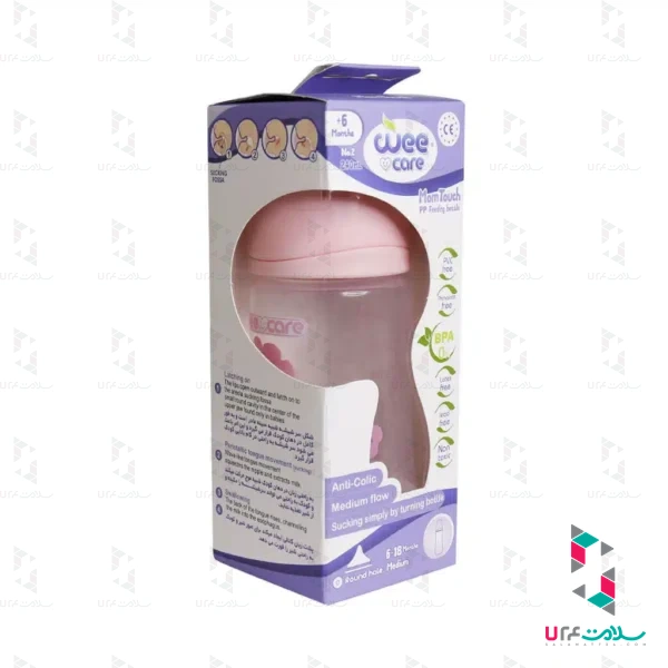 Wee-Care-Model-B318-Milk-Bottle-240-ml.jpg.webp شیشه شیر وی کر سایز 2 مدل B318 حجم 240 میلی لیتر